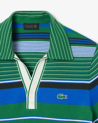 Polo de piqu&eacute; de rayas de corte ajustado Runway