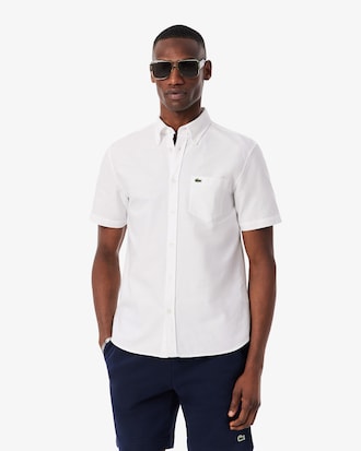 Camisa Oxford regular fit de manga corta
