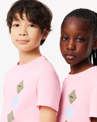 Camiseta de algodón con estampado de rombos