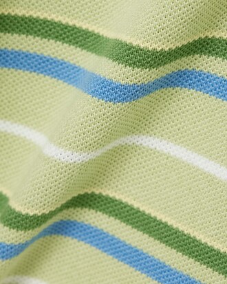 Polo de petit piqu&eacute; de rayas en contraste