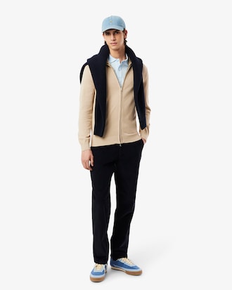Jersey de cuello alto de algod&oacute;n con cremallera