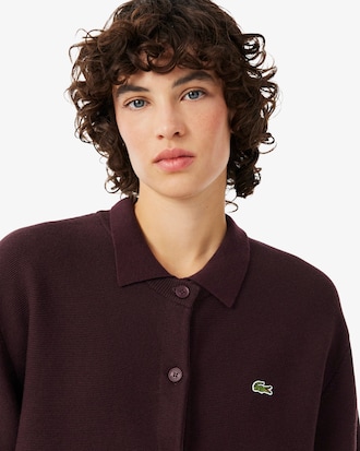 Chaqueta de punto musgo de mezcla de lana y algod&oacute;n