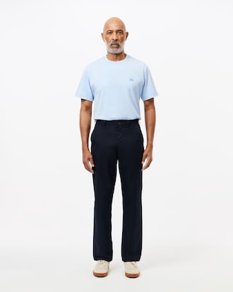 Pantalón de corte recto de sarga algodón