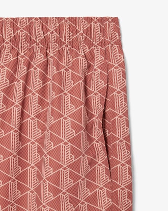 Short de baño de largo medio con estampado de monograma