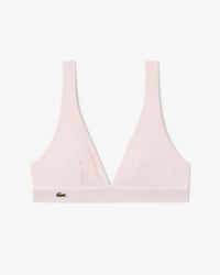 Bralette triangular de algod&oacute;n acanalado
