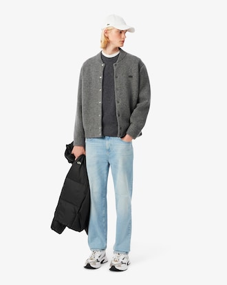 Jersey de cuello redondo de lana cardada