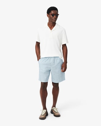 Pantal&oacute;n corto de algod&oacute;n de rayas con estampado de cocodrilo