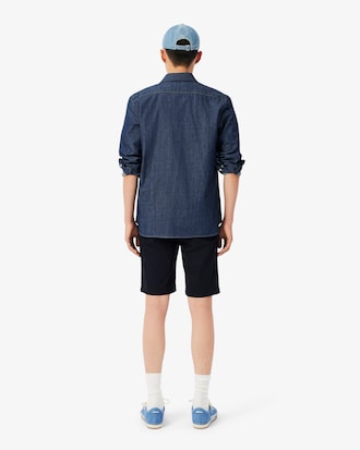 Pantal&oacute;n chino corto de corte ajustado de algod&oacute;n el&aacute;stico
