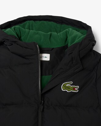 Unisex chaqueta acolchada con capucha y cocodrilo bordado