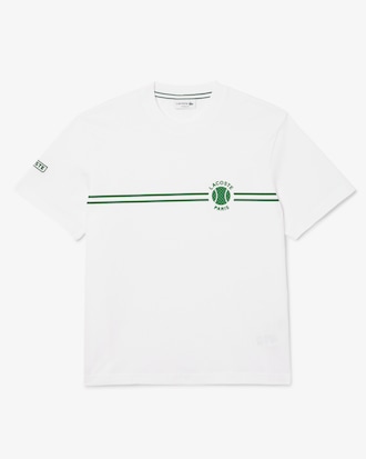 Camiseta estampada con bordado de punto jersey de algodón