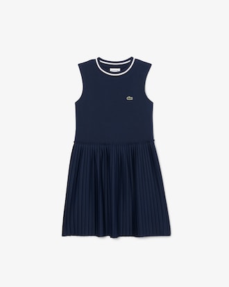 Vestido de punto jersey plisado sin mangas