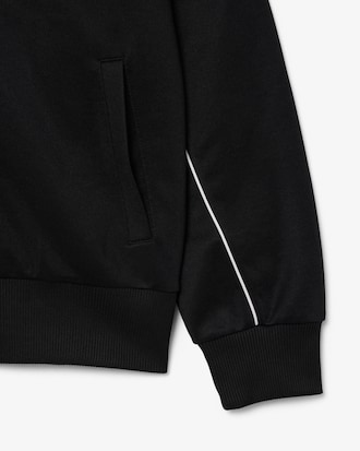 Sudadera con cremallera y ribete en contraste