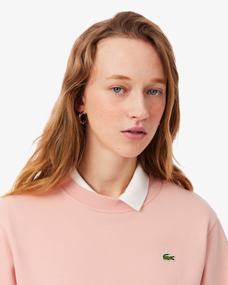 Sudadera de cuello redondo de felpa de corte holgado
