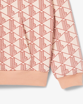 Sudadera con capucha de felpa con monograma