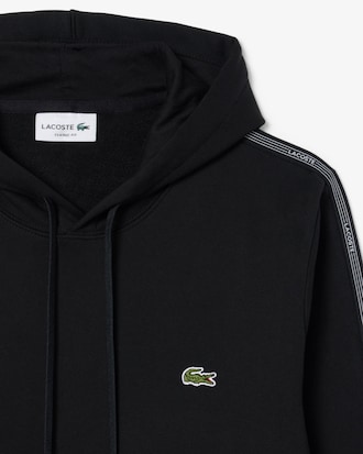 Sudadera con capucha y cremallera con rayas de logotipo