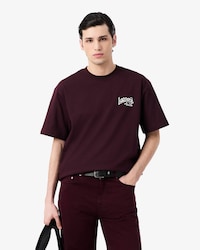 Camiseta de punto jersey de algod&oacute;n grueso con bordado