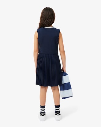 Vestido de punto jersey plisado sin mangas