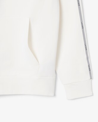 Sudadera con capucha y cremallera con rayas de logotipo