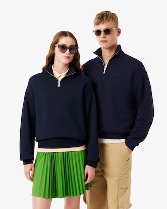 Sudadera de felpa gruesa con cremallera en el cuello