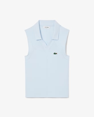 Polo de tenis sin mangas de punto elástico