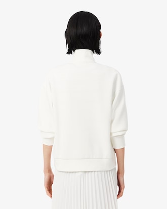 Sudadera de piqu&eacute; de cuello alto con cremallera