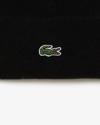 Gorro de lana con borde de canalé