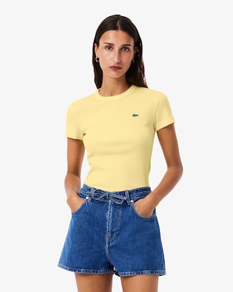 Camiseta de canal&eacute; de algod&oacute;n de corte ajustado