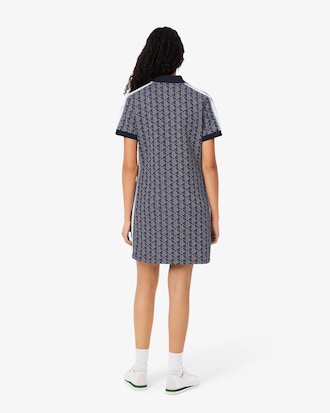 Vestido polo de corte ajustado de jacquard con monograma