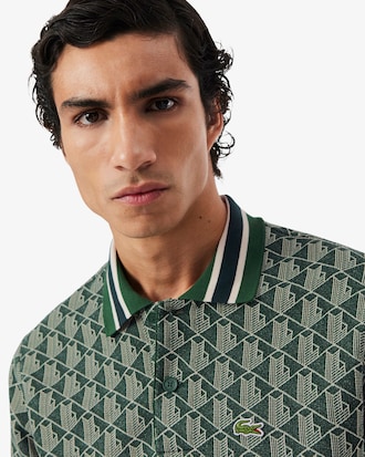 Polo de jacquard de corte cl&aacute;sico con monograma