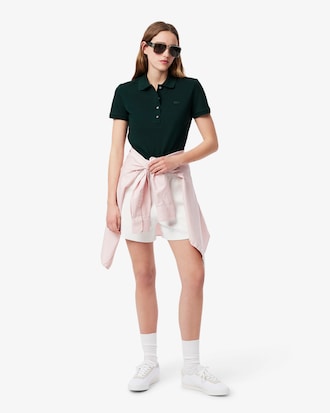 Polo de mujer Lacoste en piqué de algodón stretch