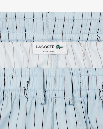 Pantal&oacute;n corto de algod&oacute;n de rayas con estampado de cocodrilo