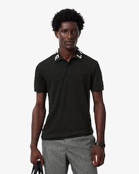 Polo de corte ajustado con detalles de marca en jacquard