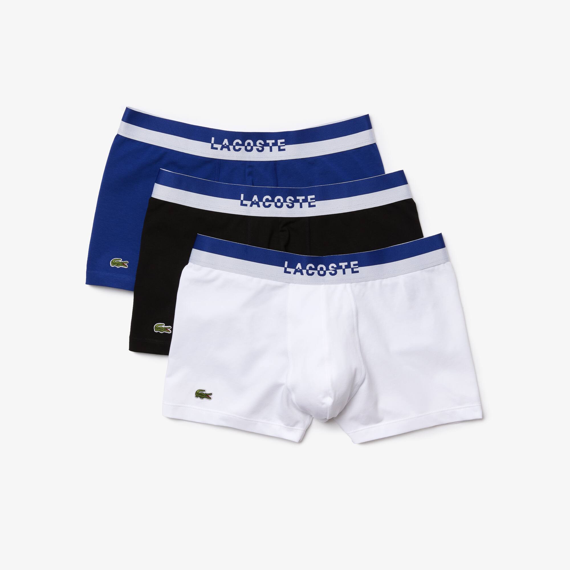 Lote de 3 bóxers largos lisos Casual | LACOSTE