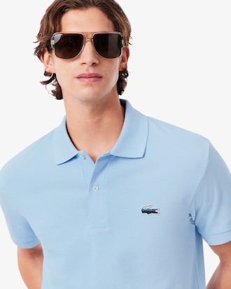 Polo de piqu&eacute; classic fit con cocodrilo con paisaje