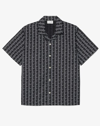 Camisa de pijama de popel&iacute;n con estampado de monograma