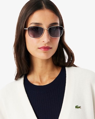 Chaqueta de punto musgo de algod&oacute;n con cuello de pico