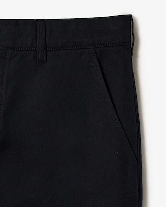 Pantalón de corte recto de sarga algodón