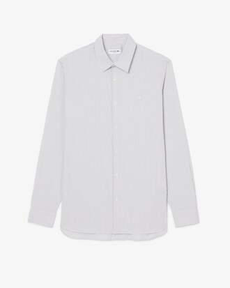 Camisa de corte ajustado de popel&iacute;n el&aacute;stico de rayas