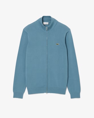 Jersey de cuello alto de algodón con cremallera