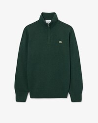 Jersey de cuello alto de lana cardada con cremallera