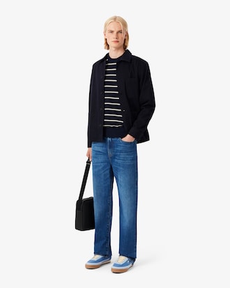 Jersey con cuello redondo de punto de algod&oacute;n