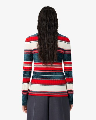 Jersey con cuello polo de rayas texturizadas Runway