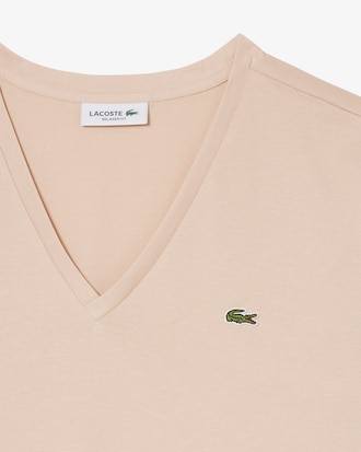 Camiseta de corte holgado con cuello de pico de algod&oacute;n suave