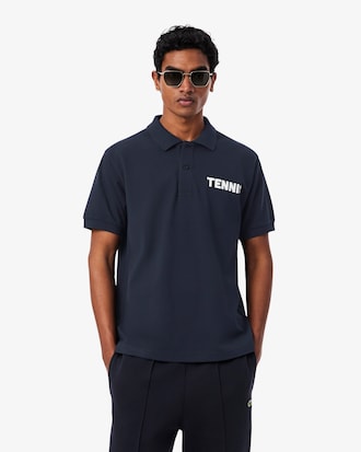 Polo de corte cl&aacute;sico de petit piqu&eacute; estampado