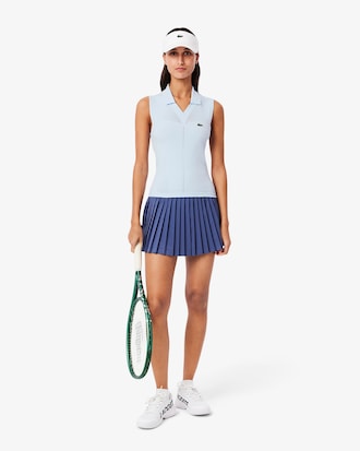 Polo de tenis sin mangas de punto elástico