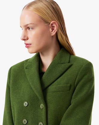 Blazer con cierre cruzado de lana flameada Runway