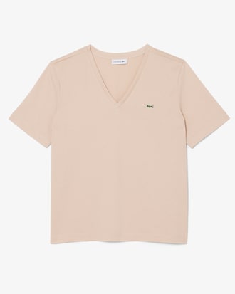 Camiseta de corte holgado con cuello de pico de algod&oacute;n suave