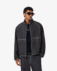 Chaqueta vaquera con cremallera oversize