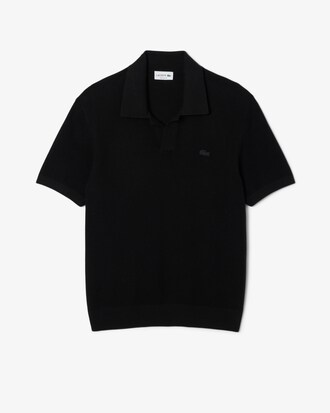 Jersey de cuello polo abierto de mezcla de algod&oacute;n