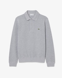 Sudadera con cuello polo de canal&eacute; de algod&oacute;n